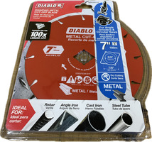 Diablo 7" Diamond Metal Cut-Off Blade – NEW – Long Life, Clean Cuts, Fits Angle 