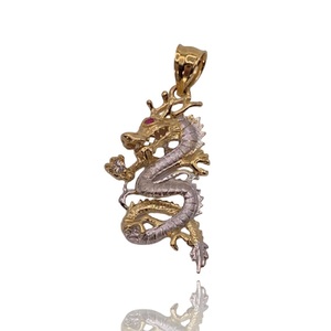  2.30 DWT (3.58 Grams) 14KT Two-Tone Gold Dragon Design Charm – Non-Diamond
