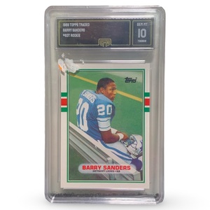 Collectibles – GMA 1989 Topps Traded #83T Barry Sanders Rookie Card – GEM MT 10