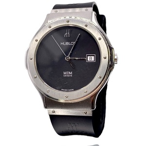 Hublot MDM Classic 36mm Quartz Wristwatch – Black Dial, Rubber Strap