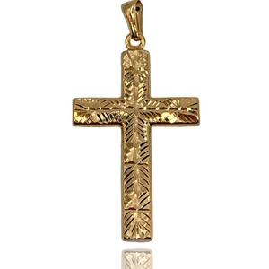  14kt Yellow Gold Religious Small Unique Cross Charm – 0.79 dwt (1.23 g)