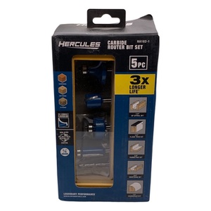 Hercules HA182-1 5-Piece Carbide Router Bit Set – 1/4" Shank – NEW
