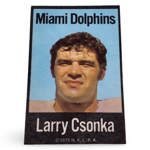 Larry Csonka 1972 NFLPA Fabric Cloth Iron-Ons – Miami Dolphins #39 HOF – Qty 108