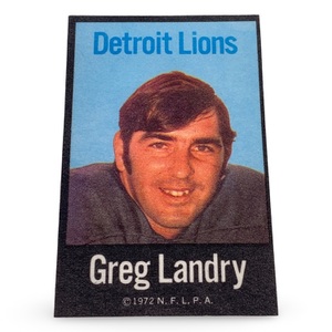 1972 NFLPA Fabric Cloth Cards – Greg Landry #22 – Qty 208 – Various Conditions