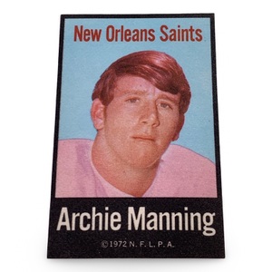 1972 NFLPA Fabric Cloth Cards – Archie Manning – New Orleans Saints – Qty 3 
