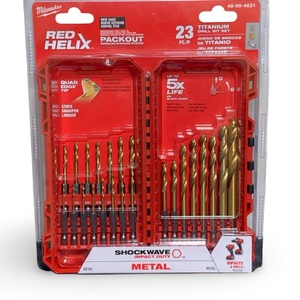 Milwaukee 48-89-4631 Shockwave Red Helix Titanium Drill Bit Set – 23 Piece – New