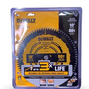 DEWALT DWA11080 10" Fine-Finish Saw Blade – 80T – Carbide Teeth – Set of 2 – New