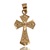  14kt Yellow Gold Religious Cross Charm with Heart Design – 0.55 dwt (0.86g)