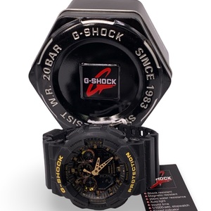 Casio G-Shock GA-100CF Men’s Wristwatch Black / Yellow Camouflage Dial – Analog 