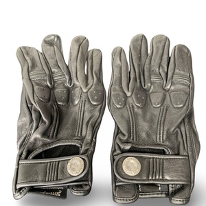 Street & Steel Motorcycle Gloves – Used, Black Leather, Size Large