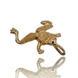  14KT (1.44 DWT / 2.22g) – Yellow Gold Charm – Tree Frog Textured & Polished 