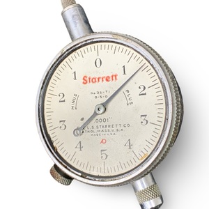 Starrett No. 25-T Dial Indicator – .0001" – Used, In Box – Not Calibrated