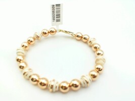 18kt Rose Gold With Yellow Gold Clasp With White Rubber Beads 