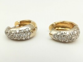 14k Two-Tone Hugie Hoops 