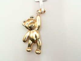 18k Teddy Bear Charm With Diamond Eyes 