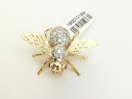  18K LADIES 6.2DWT. DIAMOND CLUSTER BEE PIN 