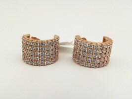  18kt Rose Gold Cluster Earrings CZ