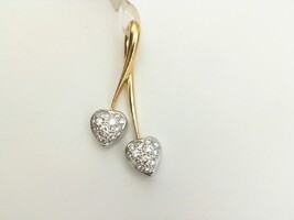  18K Dual-Tone Double Diamond Cluster Heart Charm