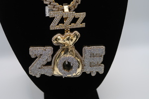 10kyg Mens Initial Monogram Money Bag Cluster Charm 94.4 Dwt 