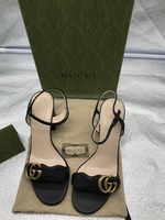 Gucci GG Marmont Black heels sandal 6.5