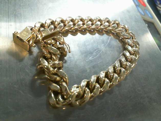 10kt Y/G Cuban Link Bracelet 