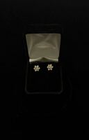 14KT YELLOW GOLD FLOWER EARRINGS  