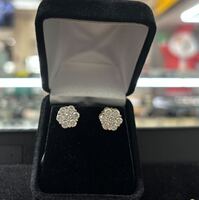 14kt Y/G Cluster Earrings