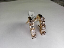 14Kt Y/G Hoop Cluster Earrings W/ 2.00Ct TDW
