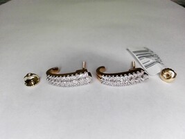 14Kt Y/G Cluster Earrings W/ 0.75Ct TDW