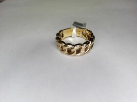 10Kt Y/G Cuban Link Style Ring 