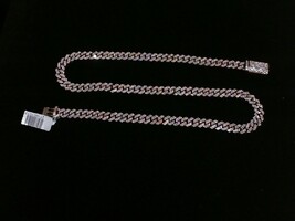 10Kt R/G Iced Out Cuban Link Chain W/ 15.00Ct TDW