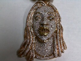 10Kt/ 14Kt Y/G Iced Out Face 509 Cluster Pendant W/ 10.00Ct TDW