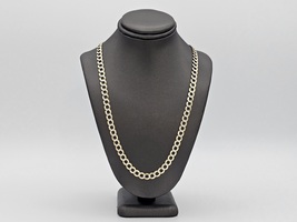 10kt 22" Diamond-Cut Flat Cuban Link Chain