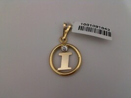18KT SOLITAIRE LETTER I RND CHARM