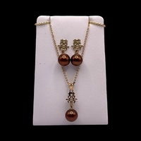  14k gold necklace & earrings