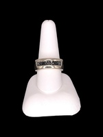 Gents Ring 10K White Gold 5 Black Diamonds