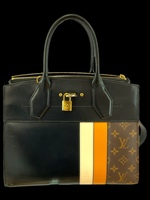 LV - Black Calfskin and Monogram Coated Canvas City Steamer MM 2019