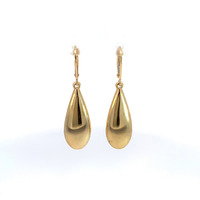 14K Yellow Gold Teardrop Dangle Earrings