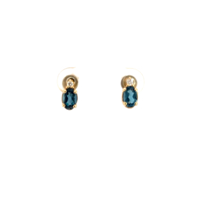 14k Blue Topaz, December & Dia. 0.06ct F VS Earring