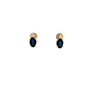 14k Sapphire, September & Dia. 0.06ct F VS Earring