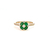 14K YELLOW GOLD RING WITH EMERALD AND DIAMON