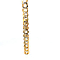 14K Two Tone Gold 8" Curb Link Bracelet 
