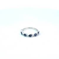 10k White Gold Sapphire & Diamond Ring size 7