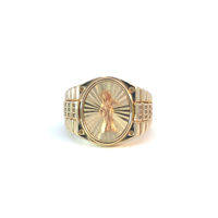 Men's 14k yellow gold, Santa Muerte Signet Ring, Size 10.5, 9g