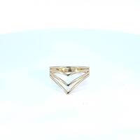 14K Four in One Triangle Band, Size 9, 2.8g
