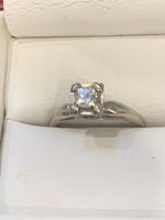 White Gold Diamond Ring - Size 6 - SPB KN