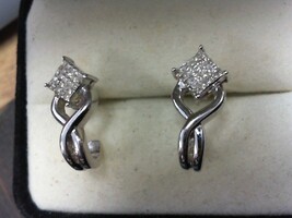 Diamond Earrings - White Gold - 14K - Screw Back - PPSKN310552