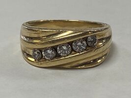 14K Yellow Gold Ring Size 12 1/2 With Diamonds PPS