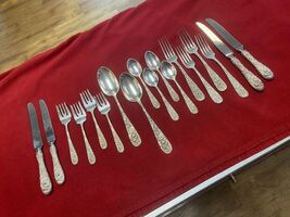 Sterling Silver Stieff Rose Flatware 8Forks 4Spoons 2Serving Spoons 4Knives PPS