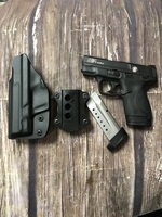 SMITH & WESSON M&P 9 SHIELD W/ GUN AND MAG HOLSTERS - 8 ROUNDS - 3.1 